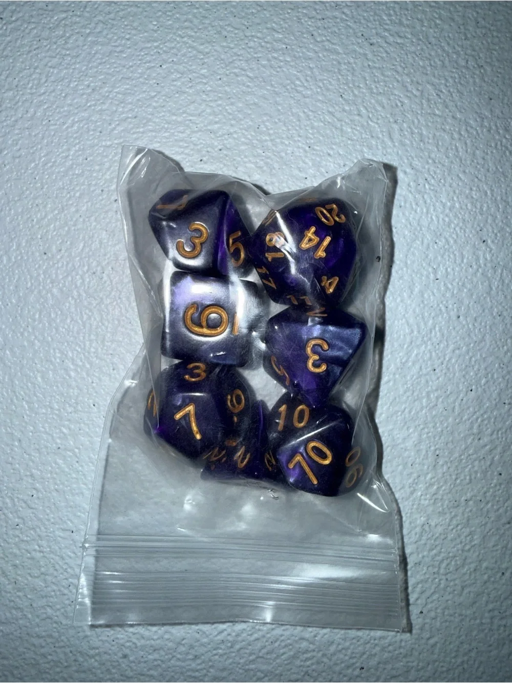 2 Pack DND Dice Set - Royal Purple & Amber Gold &- Dice Sets